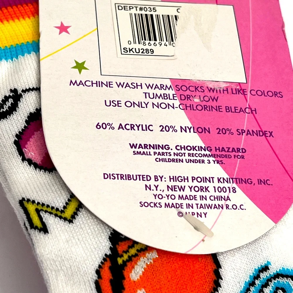 Novelty Socks for Tween Girls.  Smiley Faces, Stars and Moon & Yo Yos. Size=9/11